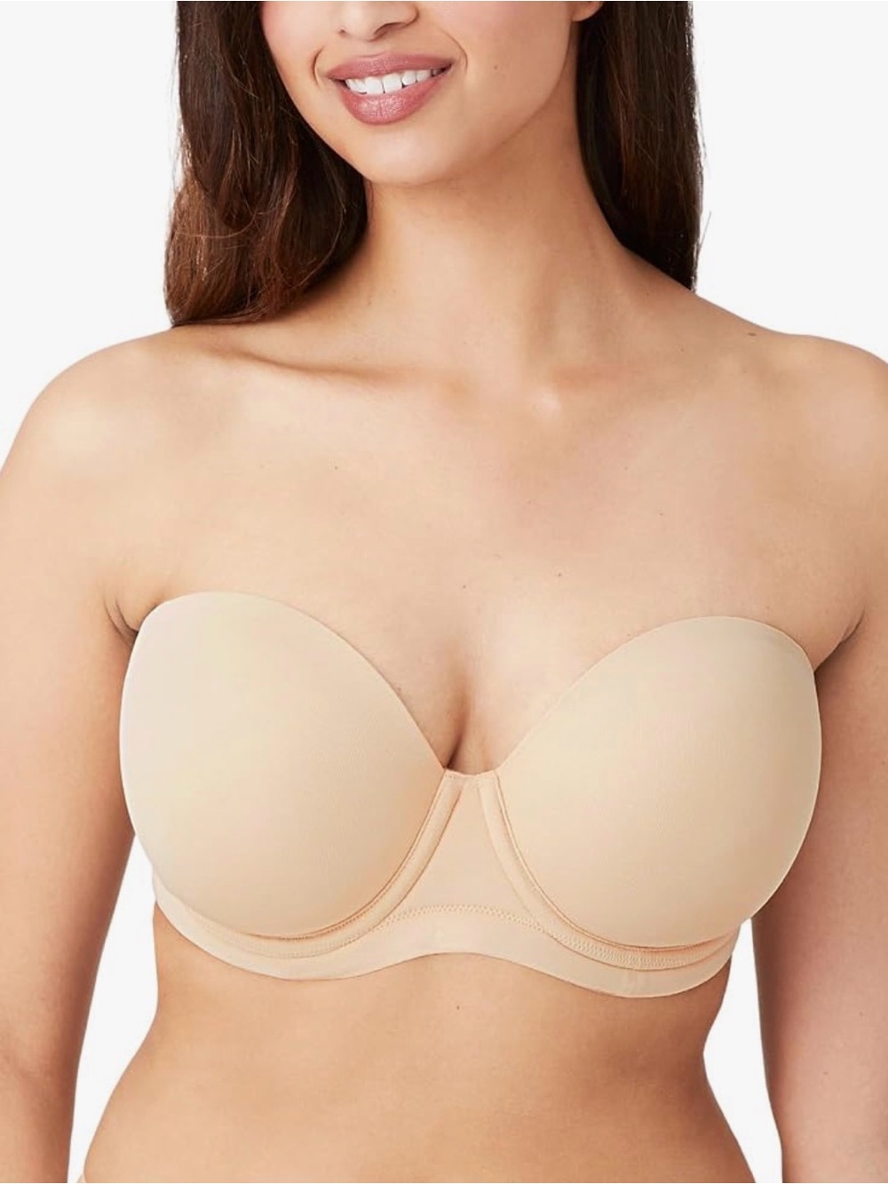 NWT Wacoal Convertible “Red Carpet” Strapless T-Shirt Bra in Nude, Size 34DDD